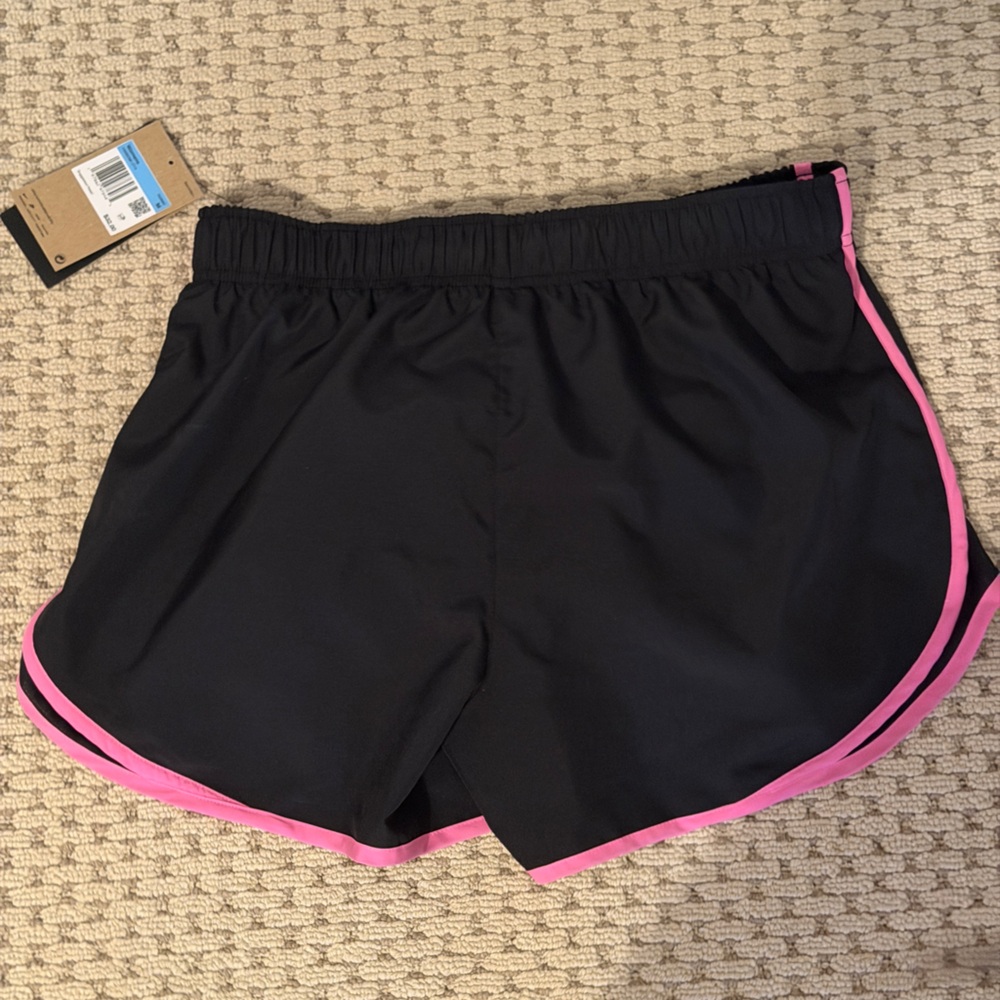 Nike Women's Athletic Shorts Black with Pink Accents - Picture 2 of 2